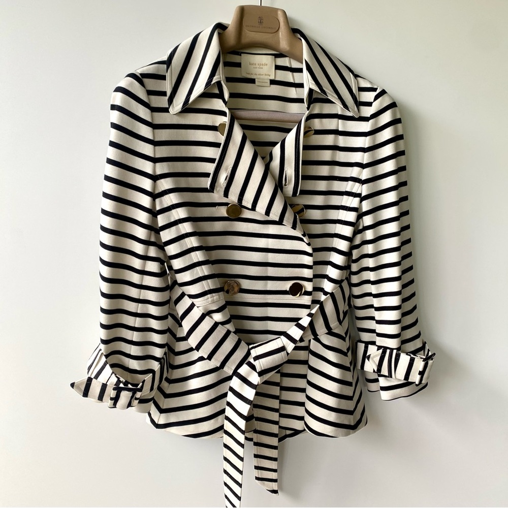 Kate Spade Nautical Striped Jacket, new Chapter Belted Short Trench Coat Bow